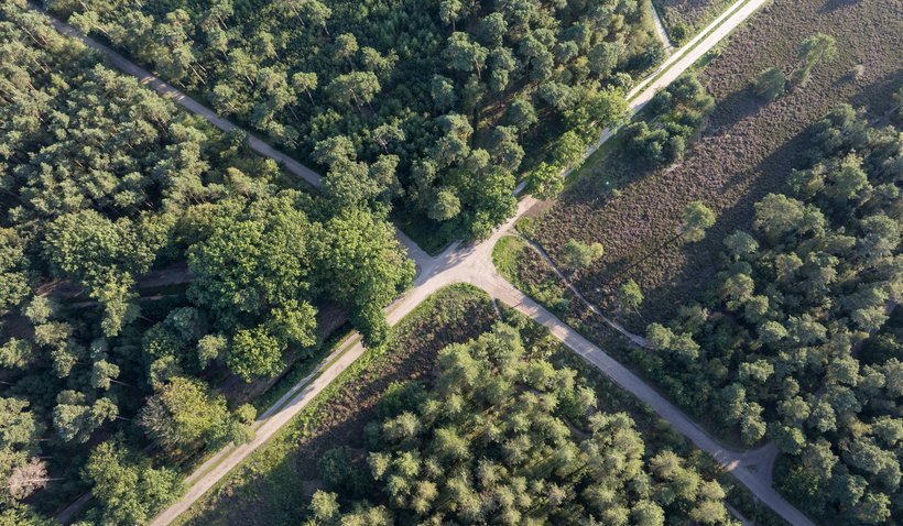 Luchtfoto wandelpad Den Treek